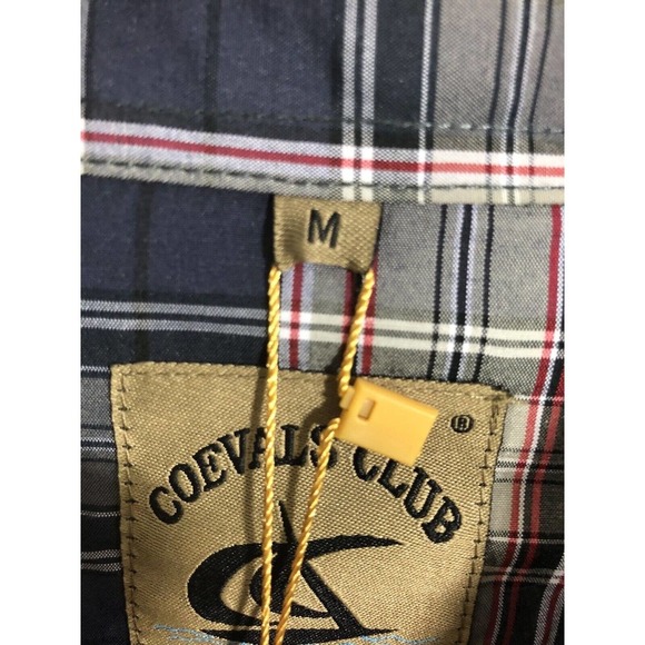Coevals Club Pearl Snap Western Shirt Mens Medium Roll Tab L/S Gray Plaid - Picture 4 of 11